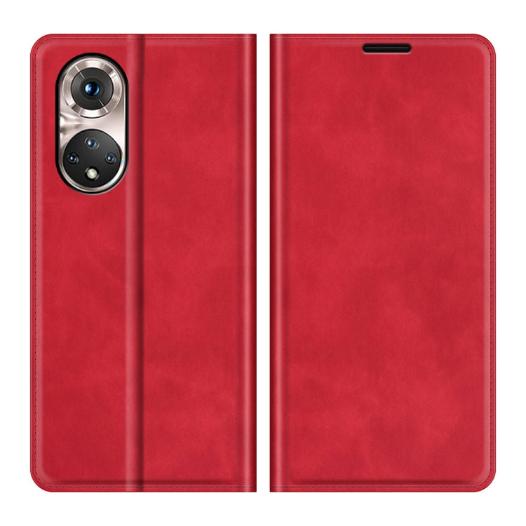 For Honor 50 Pro Retro-skin Business Magnetic Suction Leather Case with Holder & Card Slots & Wallet