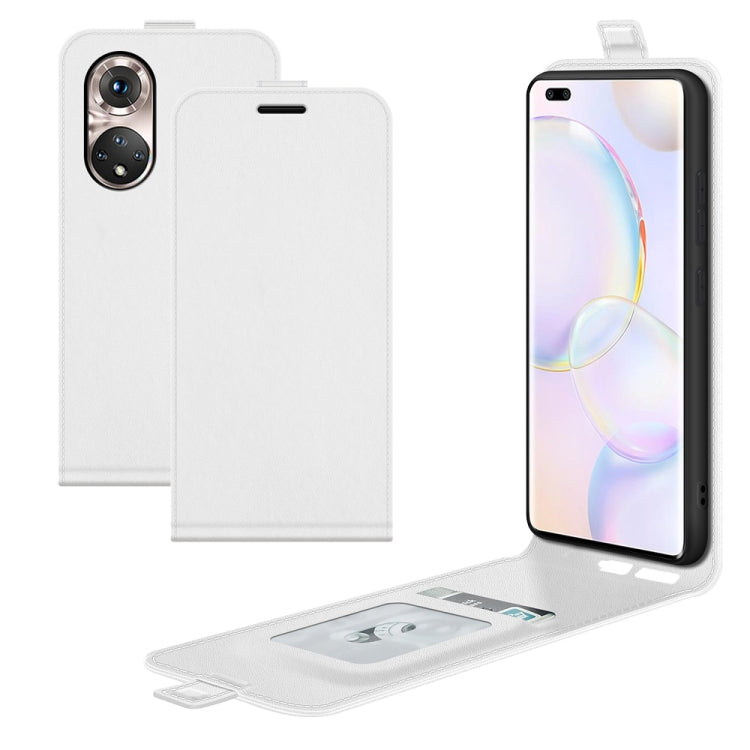 For Honor 50 Pro R64 Texture Single Vertical Flip Leather Protective Case with Card Slots & Photo Frame