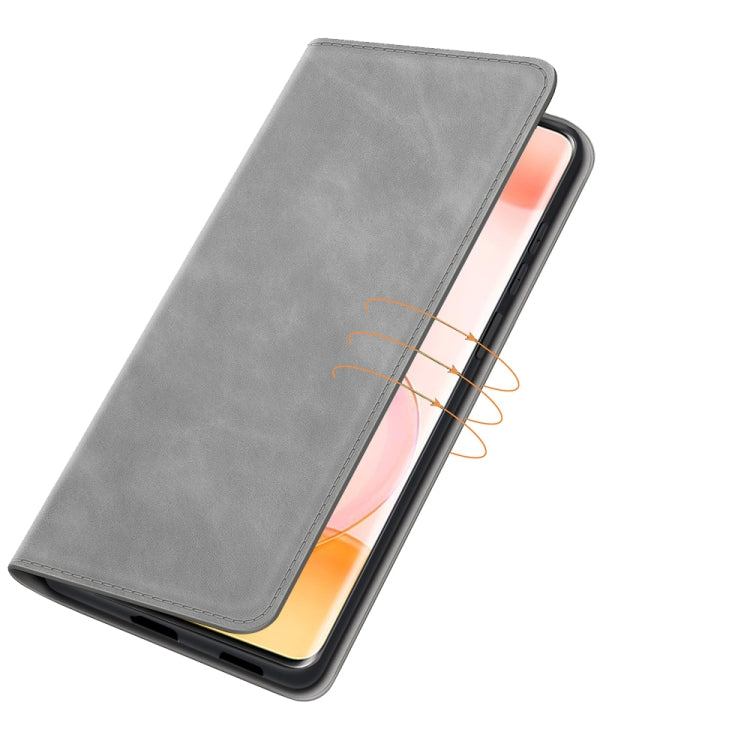 For Honor 50 Retro-skin Business Magnetic Suction Leather Case with Holder & Card Slots & Wallet