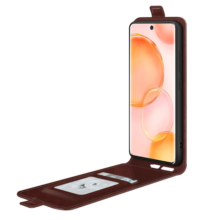 For Honor 50 R64 Texture Single Vertical Flip Leather Protective Case with Card Slots & Photo Frame