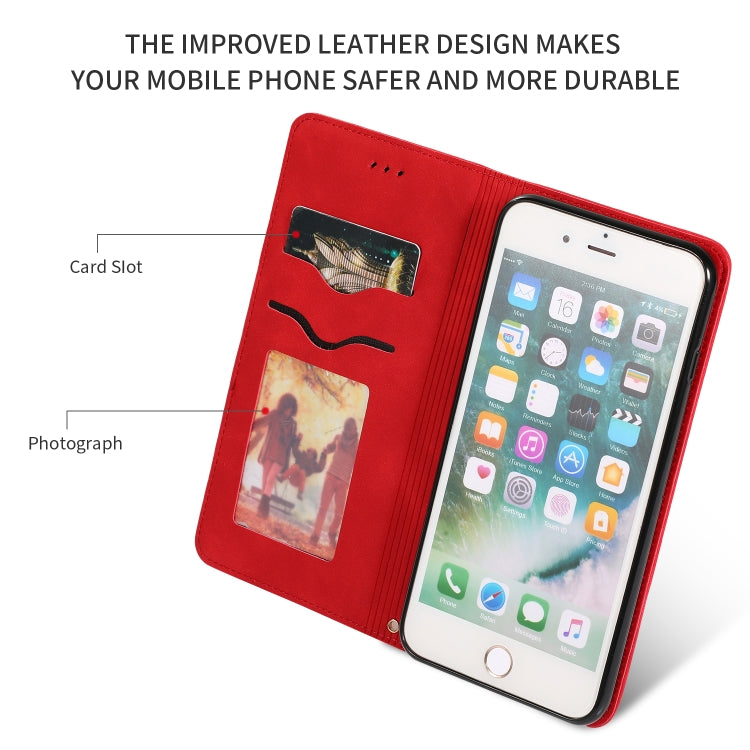 Retro Skin Feel Business Magnetic Horizontal Flip Leather Case for iPhone 8 Plus / 7 Plus