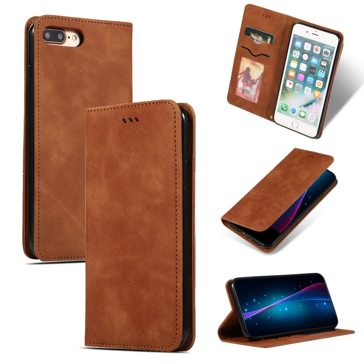 Retro Skin Feel Business Magnetic Horizontal Flip Leather Case for iPhone 8 Plus / 7 Plus