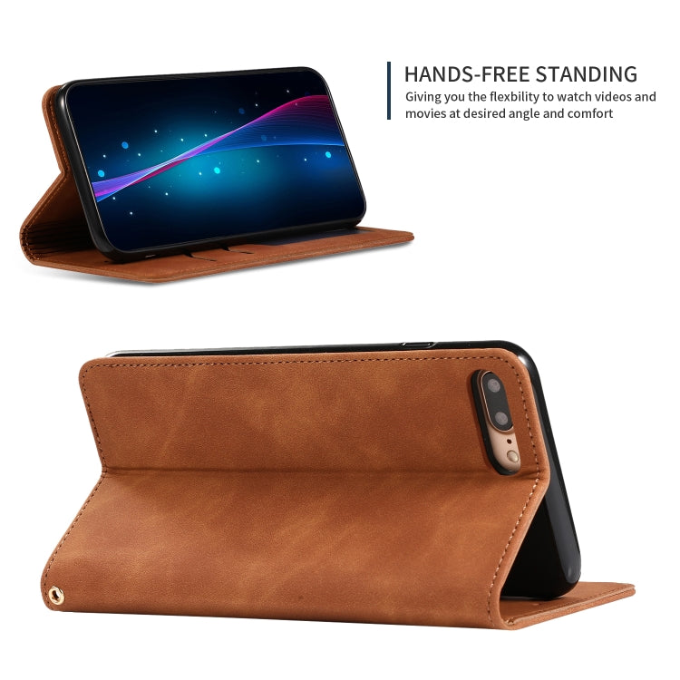 Retro Skin Feel Business Magnetic Horizontal Flip Leather Case for iPhone 8 Plus / 7 Plus