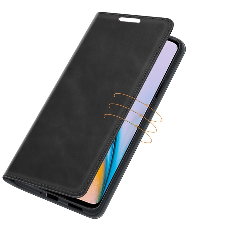 For OnePlus Nord 2 5G Retro-skin Business Magnetic Suction Leather Case with Holder & Card Slots & Wallet