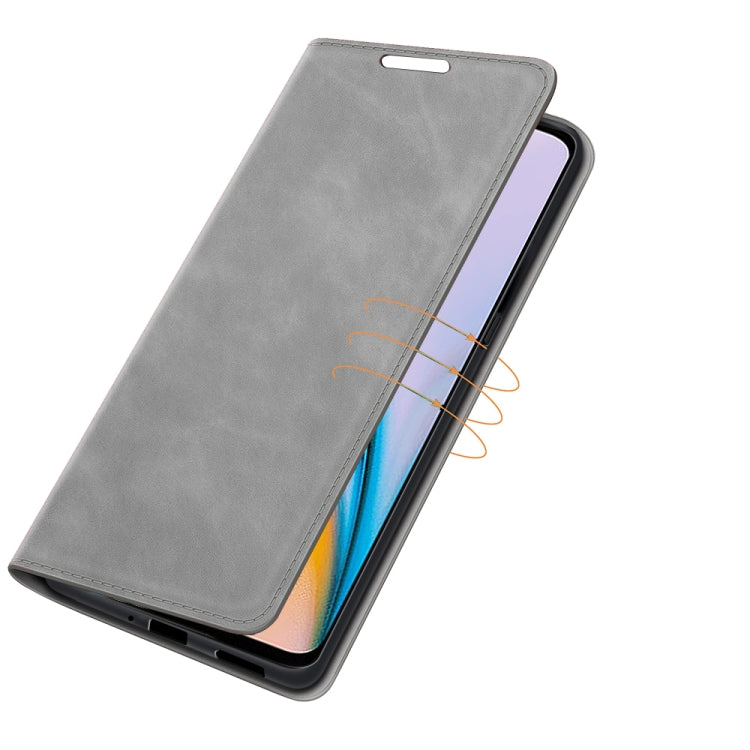 For OnePlus Nord 2 5G Retro-skin Business Magnetic Suction Leather Case with Holder & Card Slots & Wallet