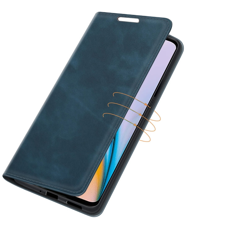 For OnePlus Nord 2 5G Retro-skin Business Magnetic Suction Leather Case with Holder & Card Slots & Wallet