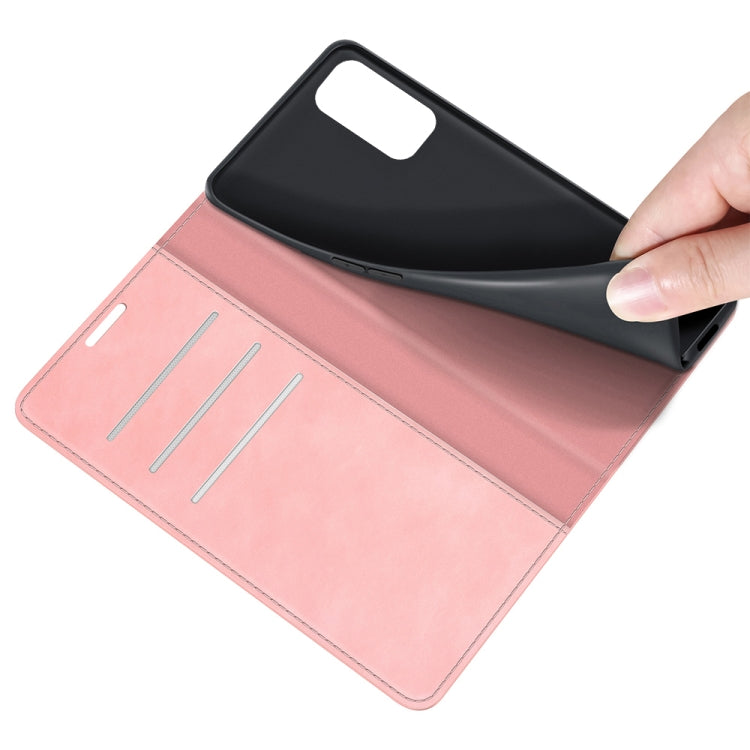 For OnePlus Nord 2 5G Retro-skin Business Magnetic Suction Leather Case with Holder & Card Slots & Wallet