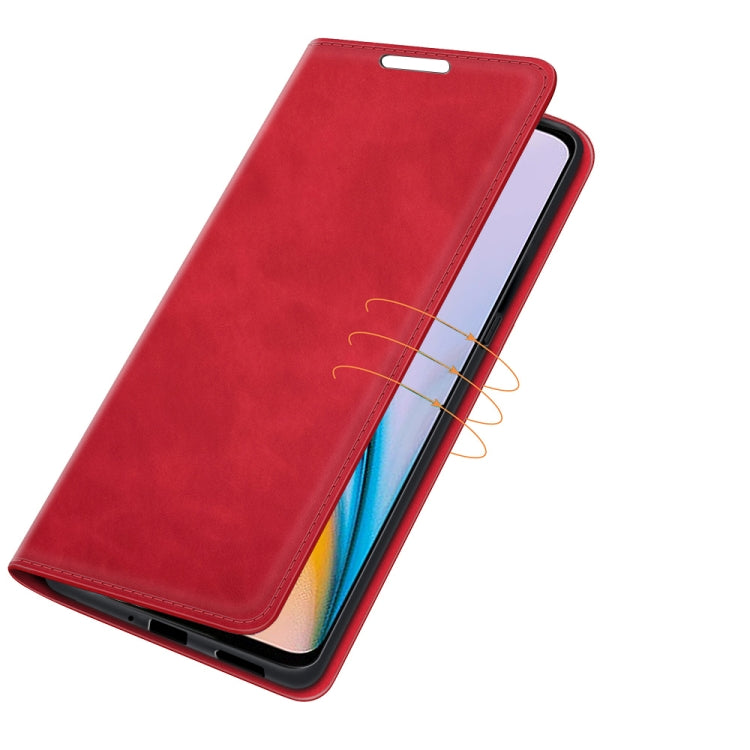 For OnePlus Nord 2 5G Retro-skin Business Magnetic Suction Leather Case with Holder & Card Slots & Wallet