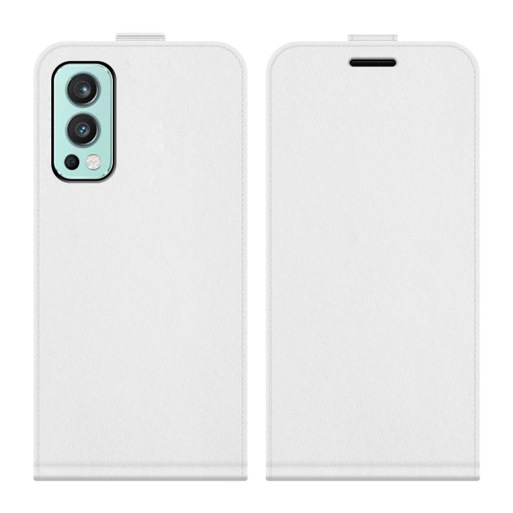 For OnePlus Nord 2 5G R64 Texture Single Vertical Flip Leather Protective Case with Card Slots & Photo Frame