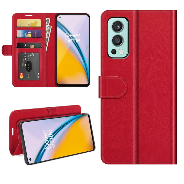 For OnePlus Nord 2 5G R64 Texture Single Horizontal Flip Protective Case with Holder & Card Slots & Wallet& Photo Frame