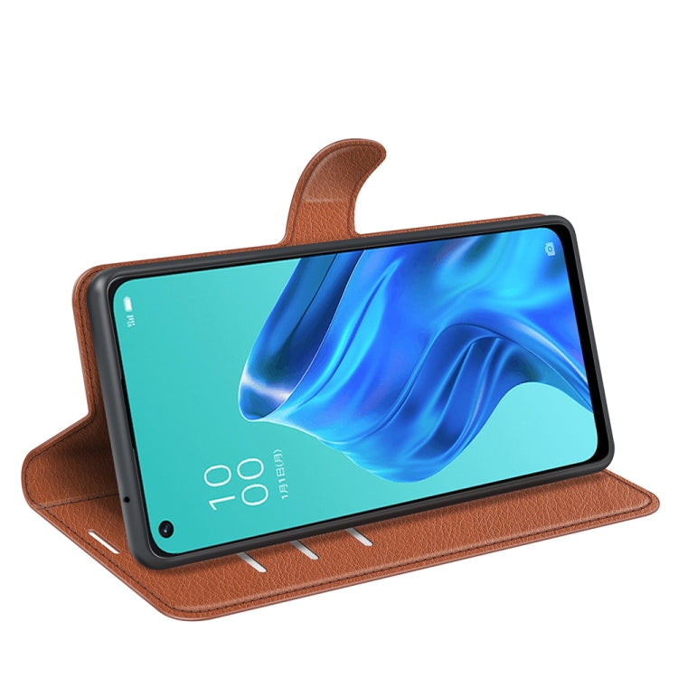 For OPPO Reno5 A Litchi Texture Horizontal Flip Protective Case with Holder & Card Slots & Wallet