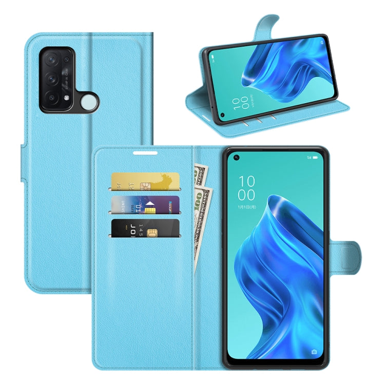 For OPPO Reno5 A Litchi Texture Horizontal Flip Protective Case with Holder & Card Slots & Wallet