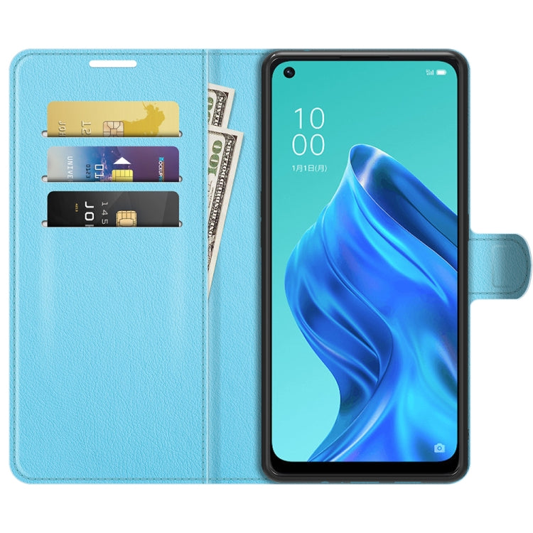 For OPPO Reno5 A Litchi Texture Horizontal Flip Protective Case with Holder & Card Slots & Wallet