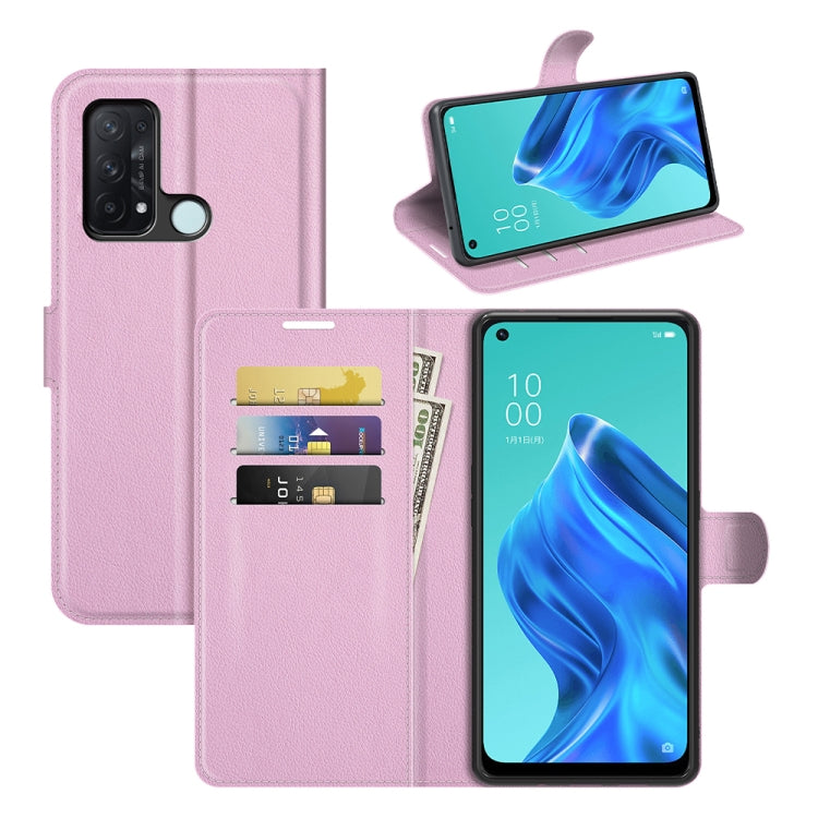 For OPPO Reno5 A Litchi Texture Horizontal Flip Protective Case with Holder & Card Slots & Wallet