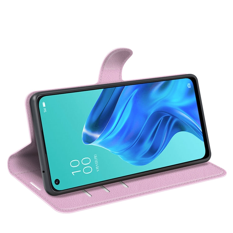 For OPPO Reno5 A Litchi Texture Horizontal Flip Protective Case with Holder & Card Slots & Wallet