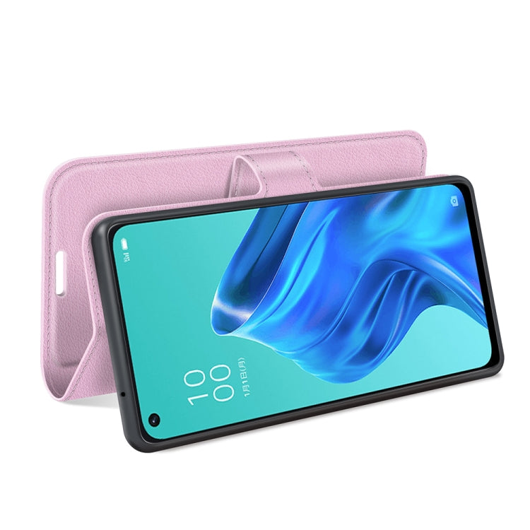 For OPPO Reno5 A Litchi Texture Horizontal Flip Protective Case with Holder & Card Slots & Wallet
