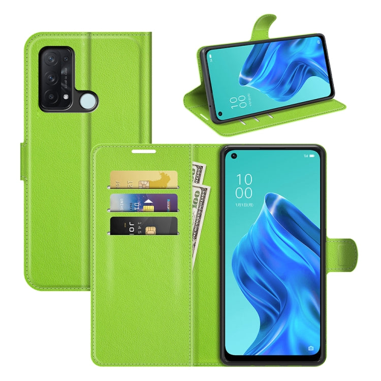 For OPPO Reno5 A Litchi Texture Horizontal Flip Protective Case with Holder & Card Slots & Wallet