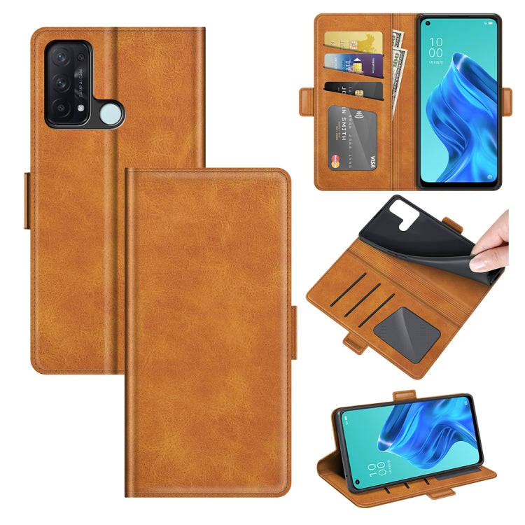 For OPPO Reno5 A Dual-side Magnetic Buckle Horizontal Flip Leather Case with Holder & Card Slots & Wallet