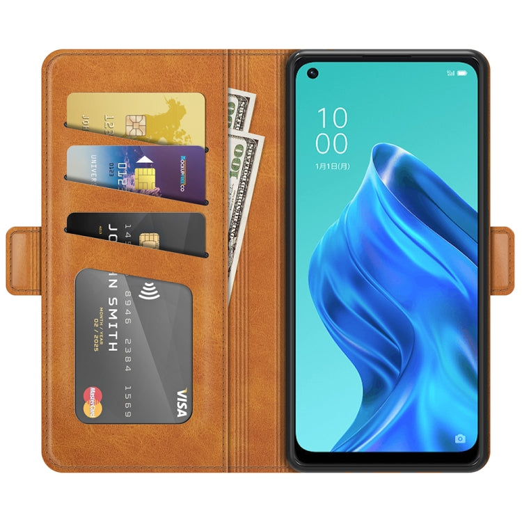For OPPO Reno5 A Dual-side Magnetic Buckle Horizontal Flip Leather Case with Holder & Card Slots & Wallet