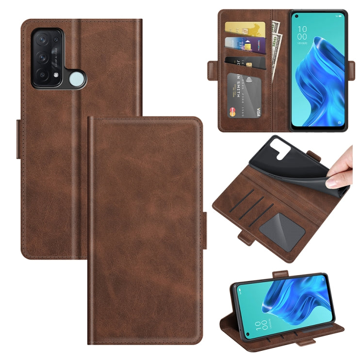 For OPPO Reno5 A Dual-side Magnetic Buckle Horizontal Flip Leather Case with Holder & Card Slots & Wallet