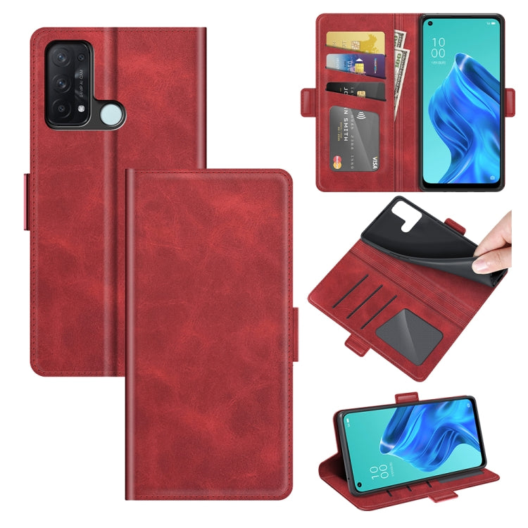 For OPPO Reno5 A Dual-side Magnetic Buckle Horizontal Flip Leather Case with Holder & Card Slots & Wallet