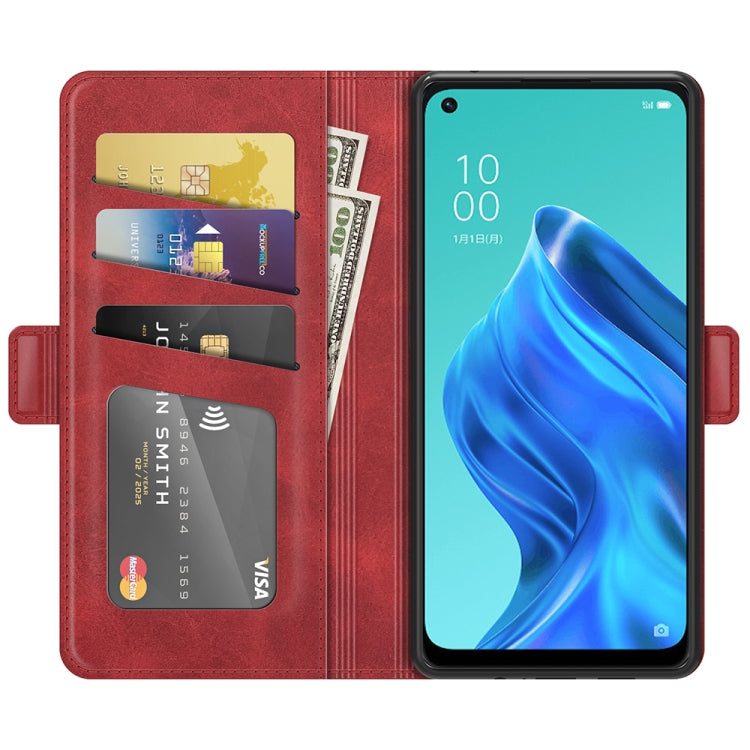 For OPPO Reno5 A Dual-side Magnetic Buckle Horizontal Flip Leather Case with Holder & Card Slots & Wallet