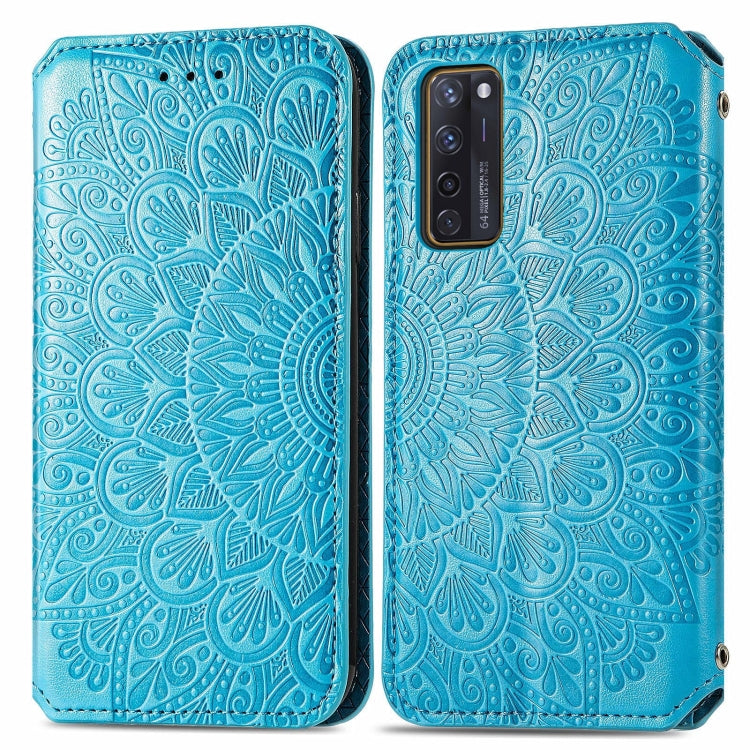 For ZTE Axon 20 5G Blooming Mandala Embossed Pattern Magnetic Horizontal Flip Leather Case with Holder & Card Slots & Wallet
