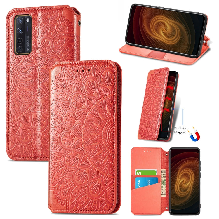For ZTE Axon 20 5G Blooming Mandala Embossed Pattern Magnetic Horizontal Flip Leather Case with Holder & Card Slots & Wallet