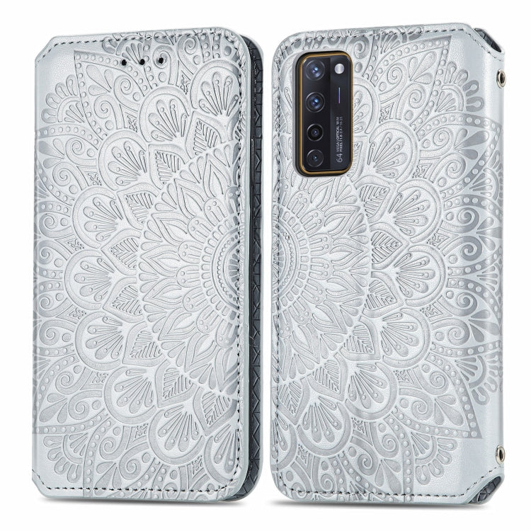 For ZTE Axon 20 5G Blooming Mandala Embossed Pattern Magnetic Horizontal Flip Leather Case with Holder & Card Slots & Wallet