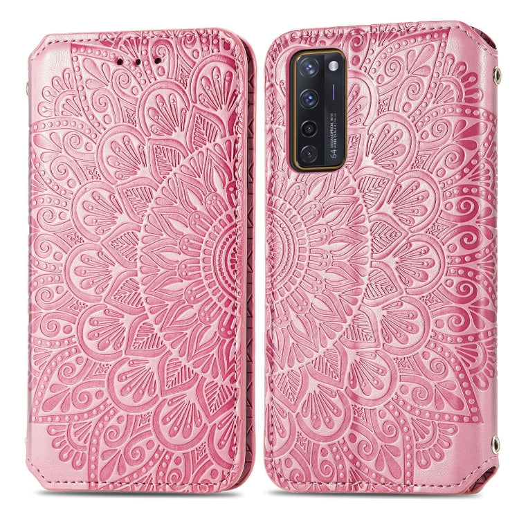 For ZTE Axon 20 5G Blooming Mandala Embossed Pattern Magnetic Horizontal Flip Leather Case with Holder & Card Slots & Wallet