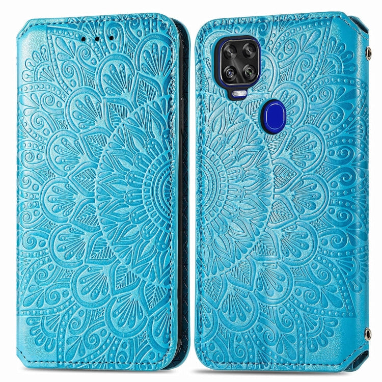 For ZTE Axon 11 SE 5G Blooming Mandala Embossed Pattern Magnetic Horizontal Flip Leather Case with Holder & Card Slots & Wallet