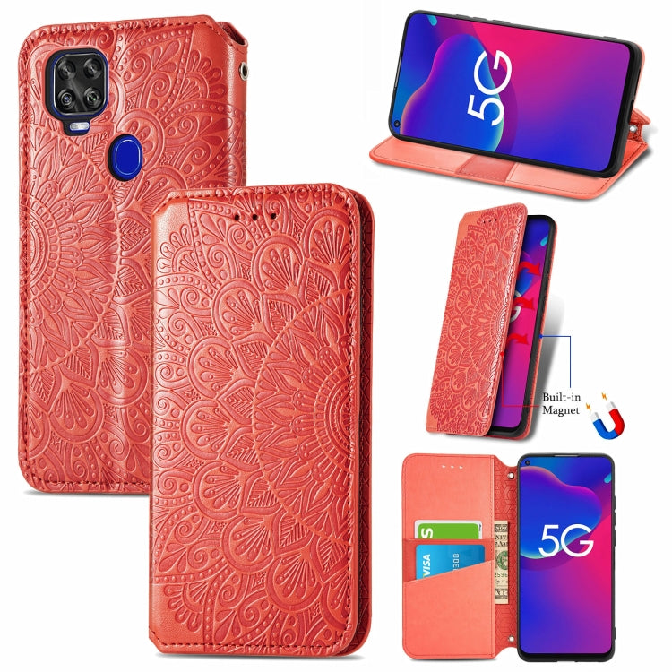 For ZTE Axon 11 SE 5G Blooming Mandala Embossed Pattern Magnetic Horizontal Flip Leather Case with Holder & Card Slots & Wallet