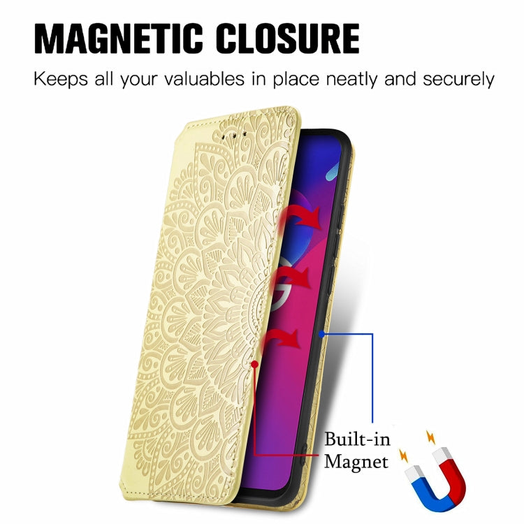 For ZTE Axon 11 SE 5G Blooming Mandala Embossed Pattern Magnetic Horizontal Flip Leather Case with Holder & Card Slots & Wallet