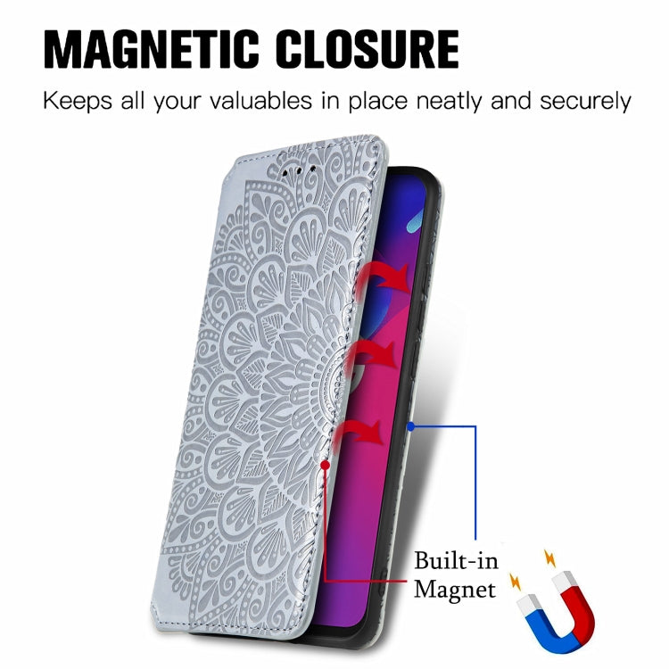 For ZTE Axon 11 SE 5G Blooming Mandala Embossed Pattern Magnetic Horizontal Flip Leather Case with Holder & Card Slots & Wallet