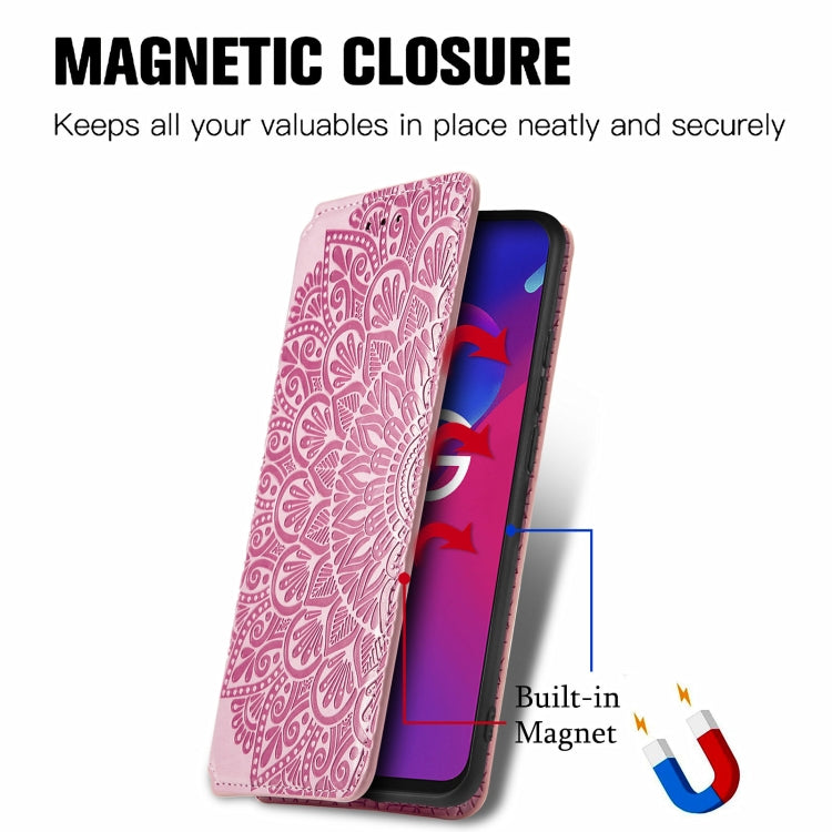 For ZTE Axon 11 SE 5G Blooming Mandala Embossed Pattern Magnetic Horizontal Flip Leather Case with Holder & Card Slots & Wallet
