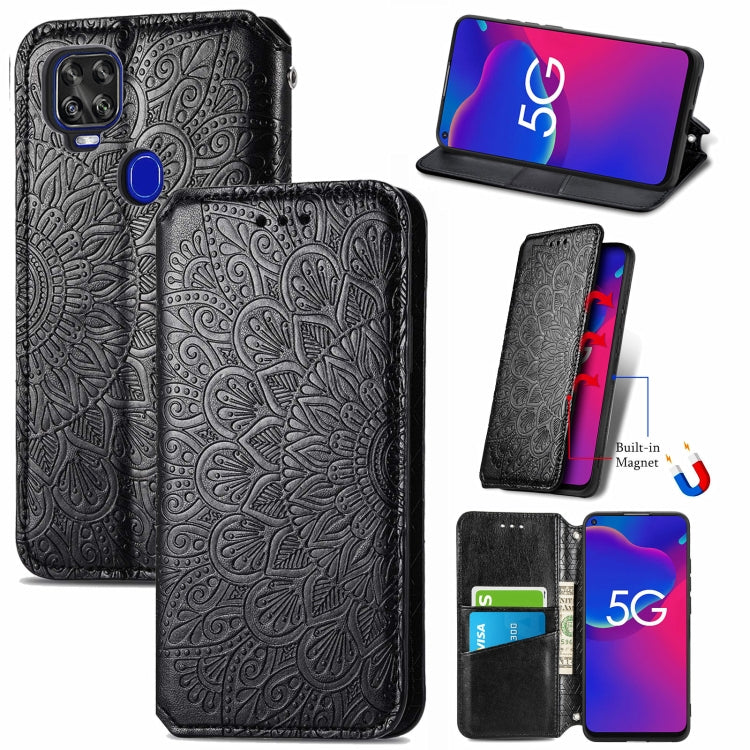 For ZTE Axon 11 SE 5G Blooming Mandala Embossed Pattern Magnetic Horizontal Flip Leather Case with Holder & Card Slots & Wallet