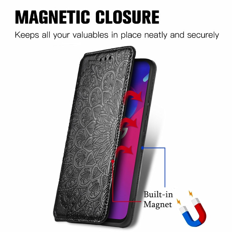 For ZTE Axon 11 SE 5G Blooming Mandala Embossed Pattern Magnetic Horizontal Flip Leather Case with Holder & Card Slots & Wallet