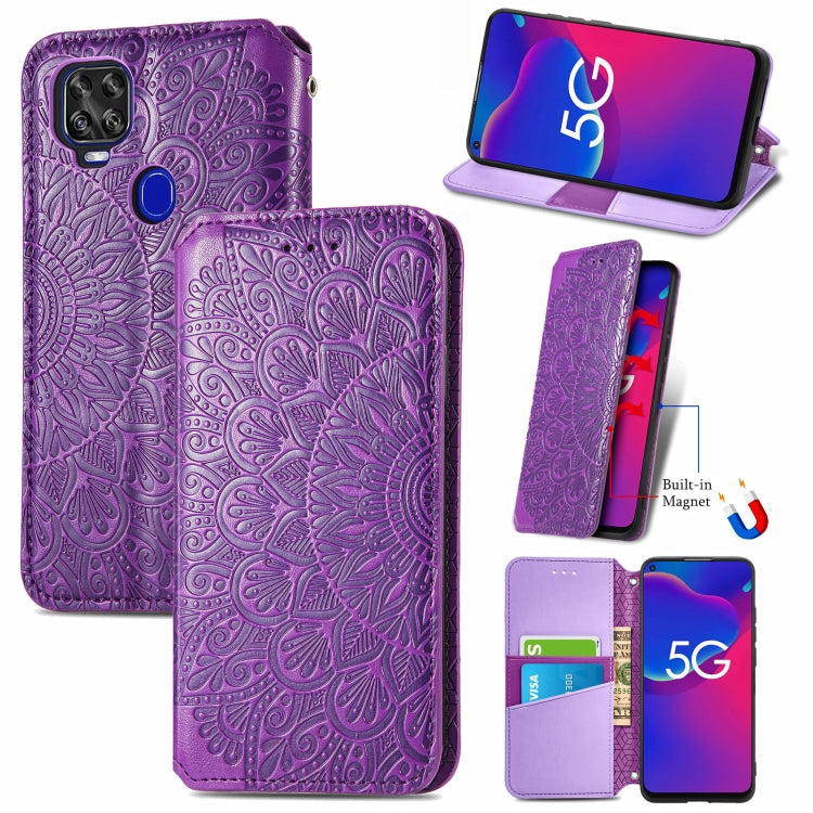 For ZTE Axon 11 SE 5G Blooming Mandala Embossed Pattern Magnetic Horizontal Flip Leather Case with Holder & Card Slots & Wallet