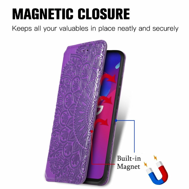 For ZTE Axon 11 SE 5G Blooming Mandala Embossed Pattern Magnetic Horizontal Flip Leather Case with Holder & Card Slots & Wallet