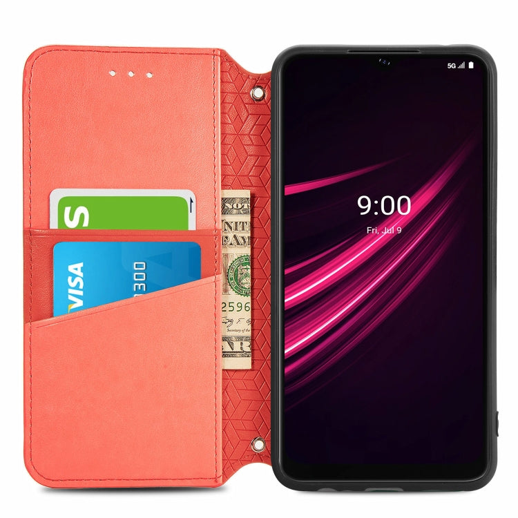 For T-Mobile REVVL V+ 5G Blooming Mandala Embossed Pattern Magnetic Horizontal Flip Leather Case with Holder & Card Slots & Wallet