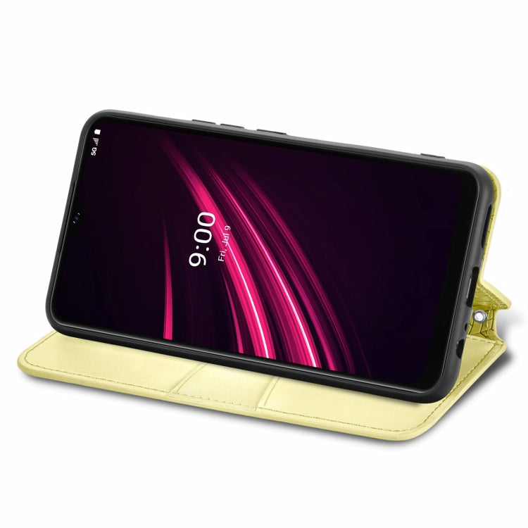 For T-Mobile REVVL V+ 5G Blooming Mandala Embossed Pattern Magnetic Horizontal Flip Leather Case with Holder & Card Slots & Wallet