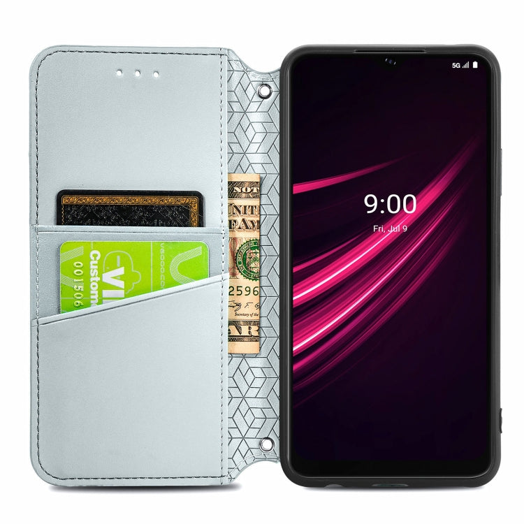 For T-Mobile REVVL V+ 5G Blooming Mandala Embossed Pattern Magnetic Horizontal Flip Leather Case with Holder & Card Slots & Wallet