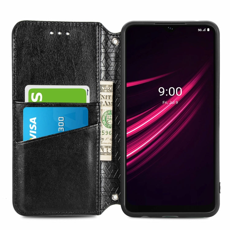 For T-Mobile REVVL V+ 5G Blooming Mandala Embossed Pattern Magnetic Horizontal Flip Leather Case with Holder & Card Slots & Wallet