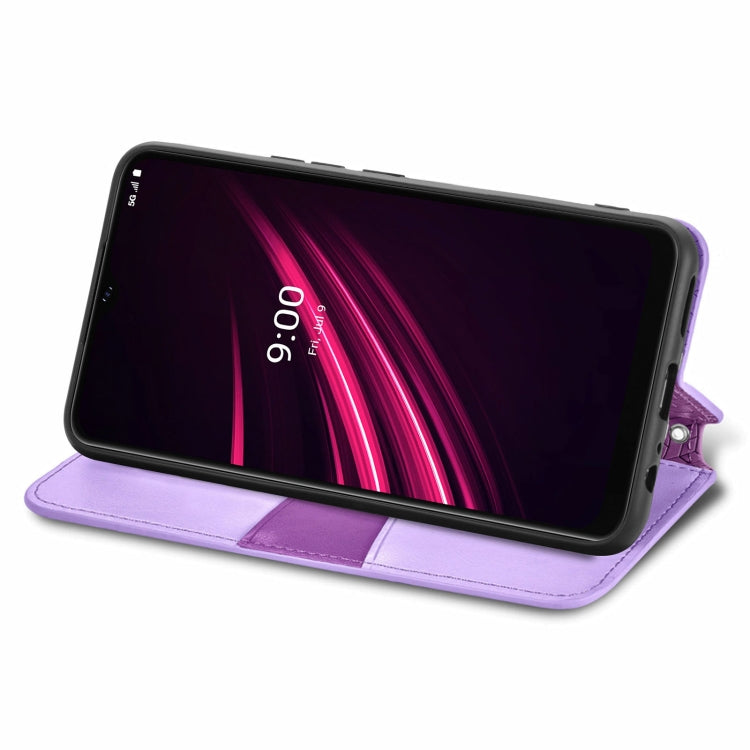 For T-Mobile REVVL V+ 5G Blooming Mandala Embossed Pattern Magnetic Horizontal Flip Leather Case with Holder & Card Slots & Wallet