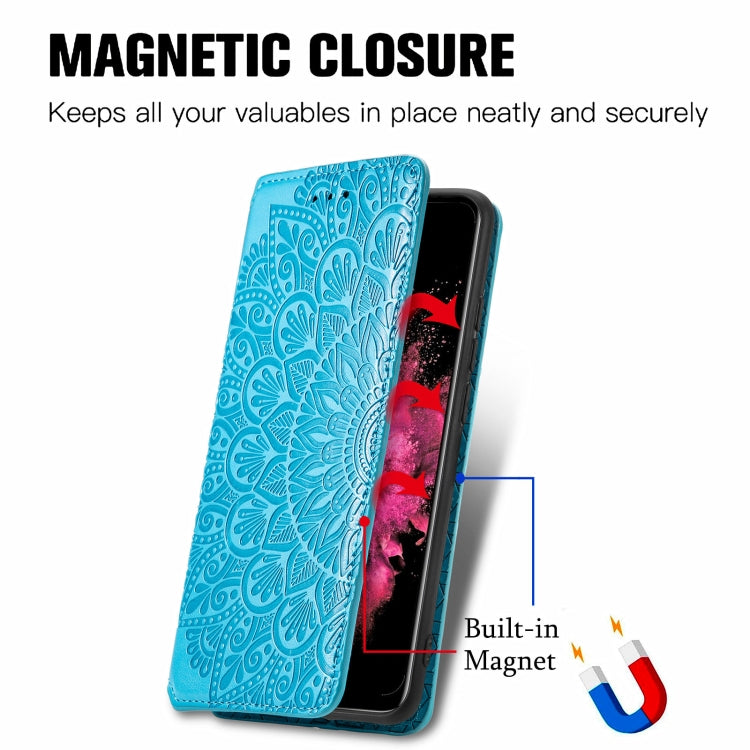 For Infinix Hot 10 Play Blooming Mandala Embossed Pattern Magnetic Horizontal Flip Leather Case with Holder & Card Slots & Wallet