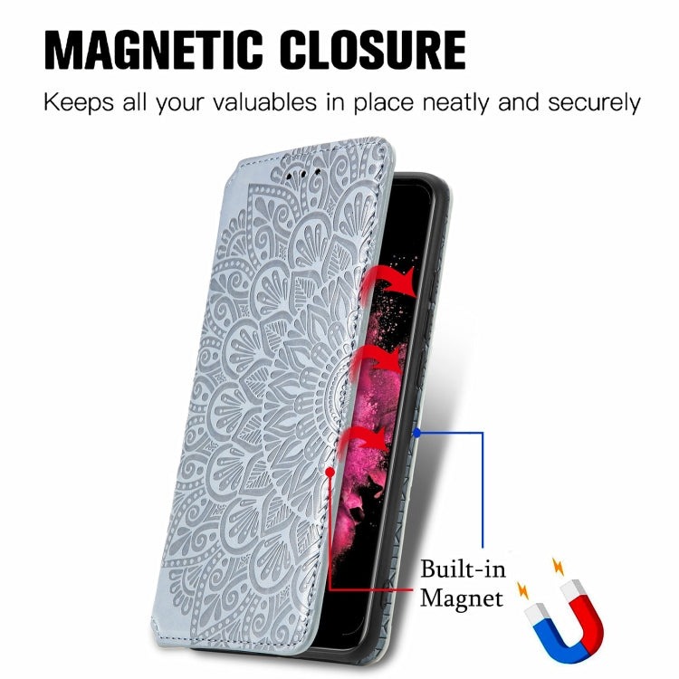 For Infinix Hot 10 Play Blooming Mandala Embossed Pattern Magnetic Horizontal Flip Leather Case with Holder & Card Slots & Wallet