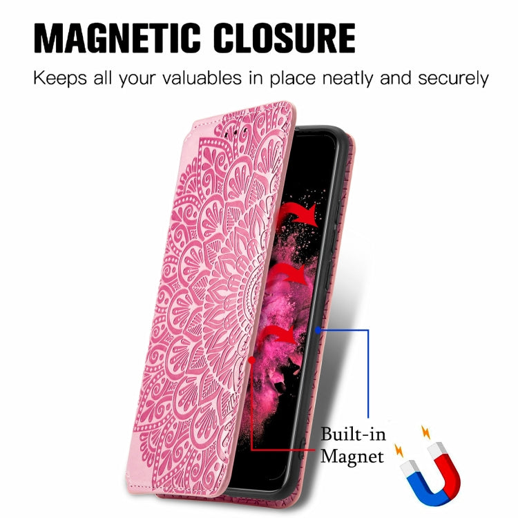 For Infinix Hot 10 Play Blooming Mandala Embossed Pattern Magnetic Horizontal Flip Leather Case with Holder & Card Slots & Wallet