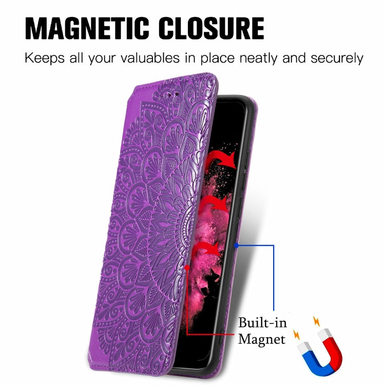 For Infinix Hot 10 Play Blooming Mandala Embossed Pattern Magnetic Horizontal Flip Leather Case with Holder & Card Slots & Wallet