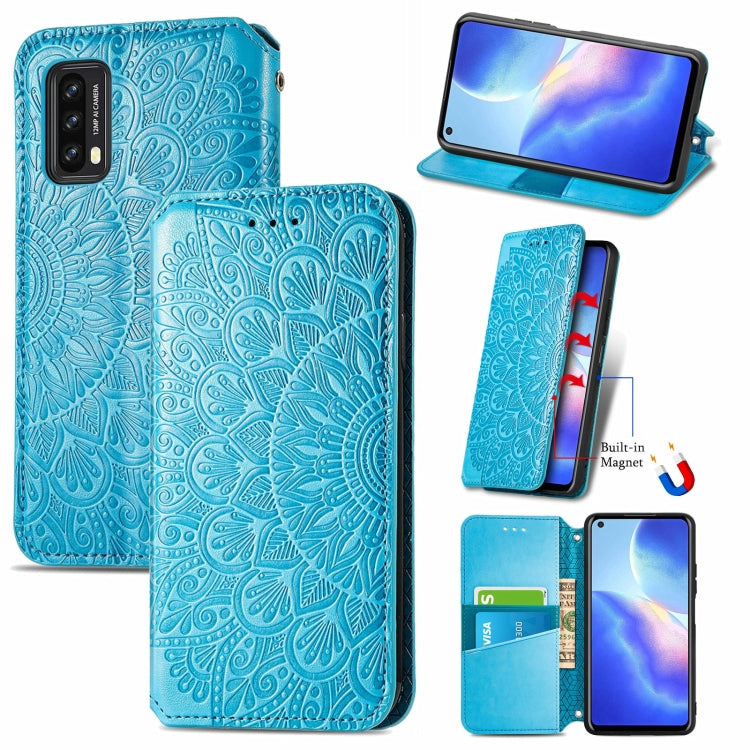 For Blackview A90 Blooming Mandala Embossed Pattern Magnetic Horizontal Flip Leather Case with Holder & Card Slots & Wallet
