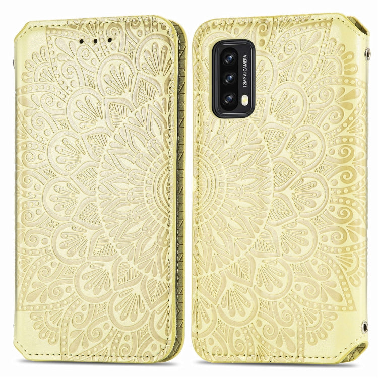 For Blackview A90 Blooming Mandala Embossed Pattern Magnetic Horizontal Flip Leather Case with Holder & Card Slots & Wallet